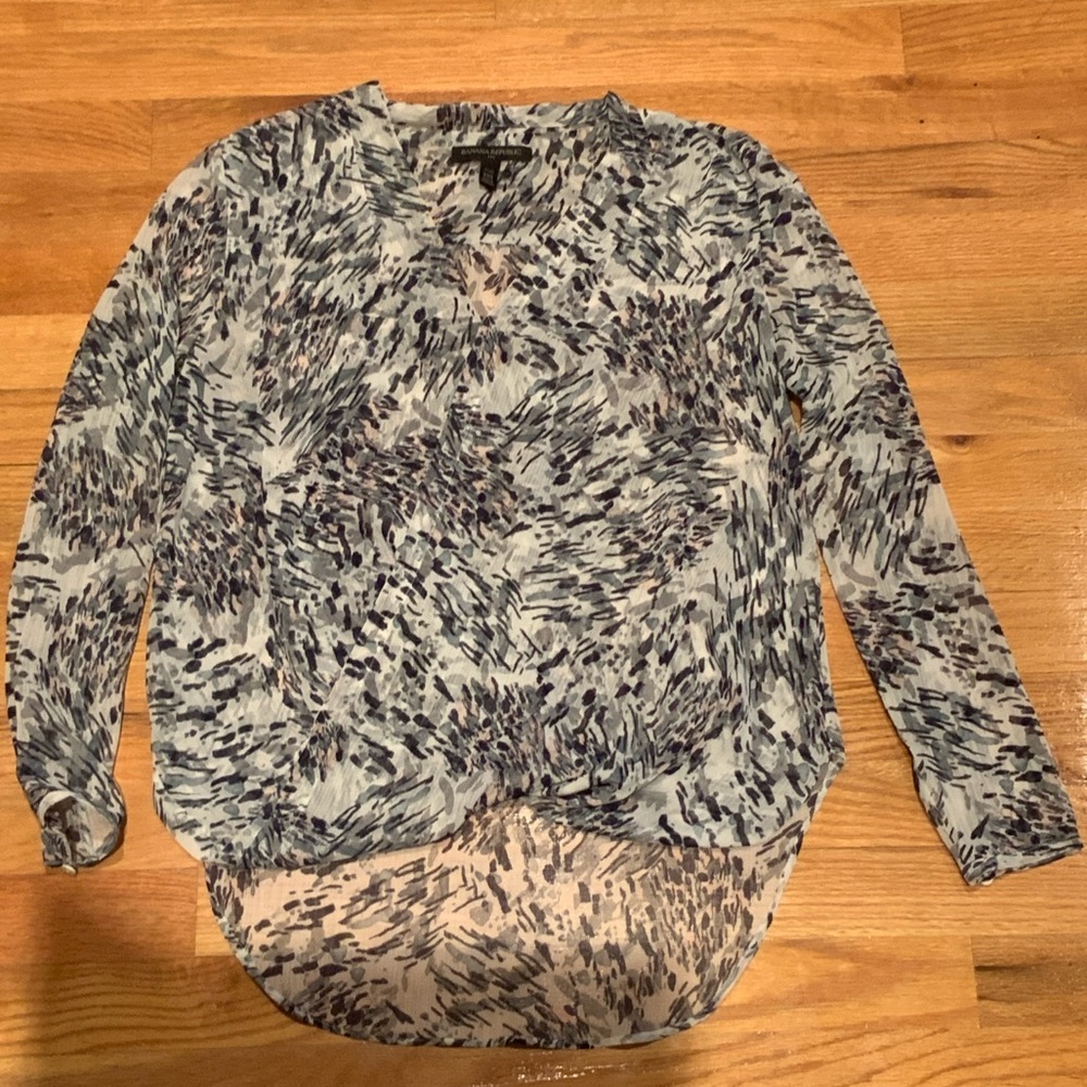 Banana Republic Blue Patterned Blouse